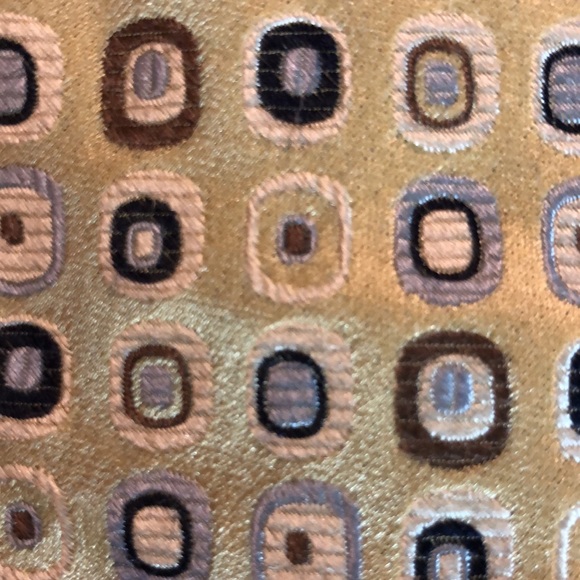 TASSO ELBA Spa Mens Tie Handmade 100% Silk 
Brilliant Gold w/Brown & Blue $68NEW - Picture 2 of 16